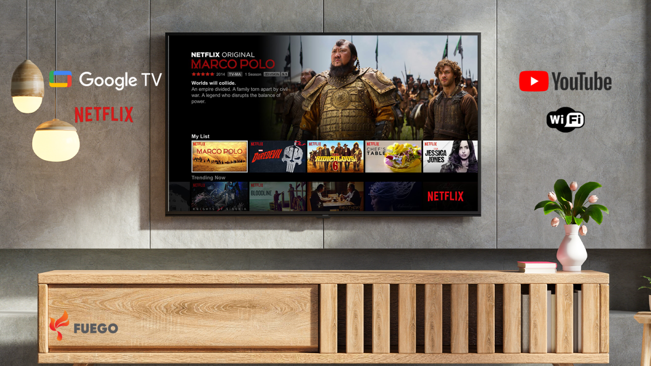 Home Cinema in the Palm of Your Hand with FUEGO 85 ELU 720 GTV 85 4K Smart TV!